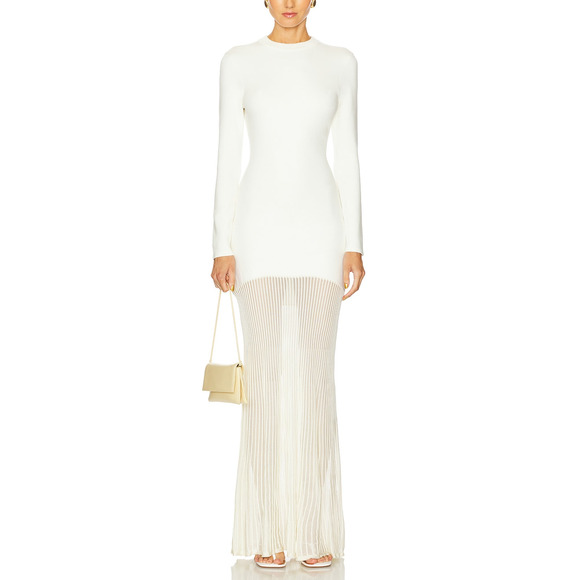 Ser.O.Ya 'Serenade' Cream Viscose Knit Maxi Dress Size M - Picture 1 of 5